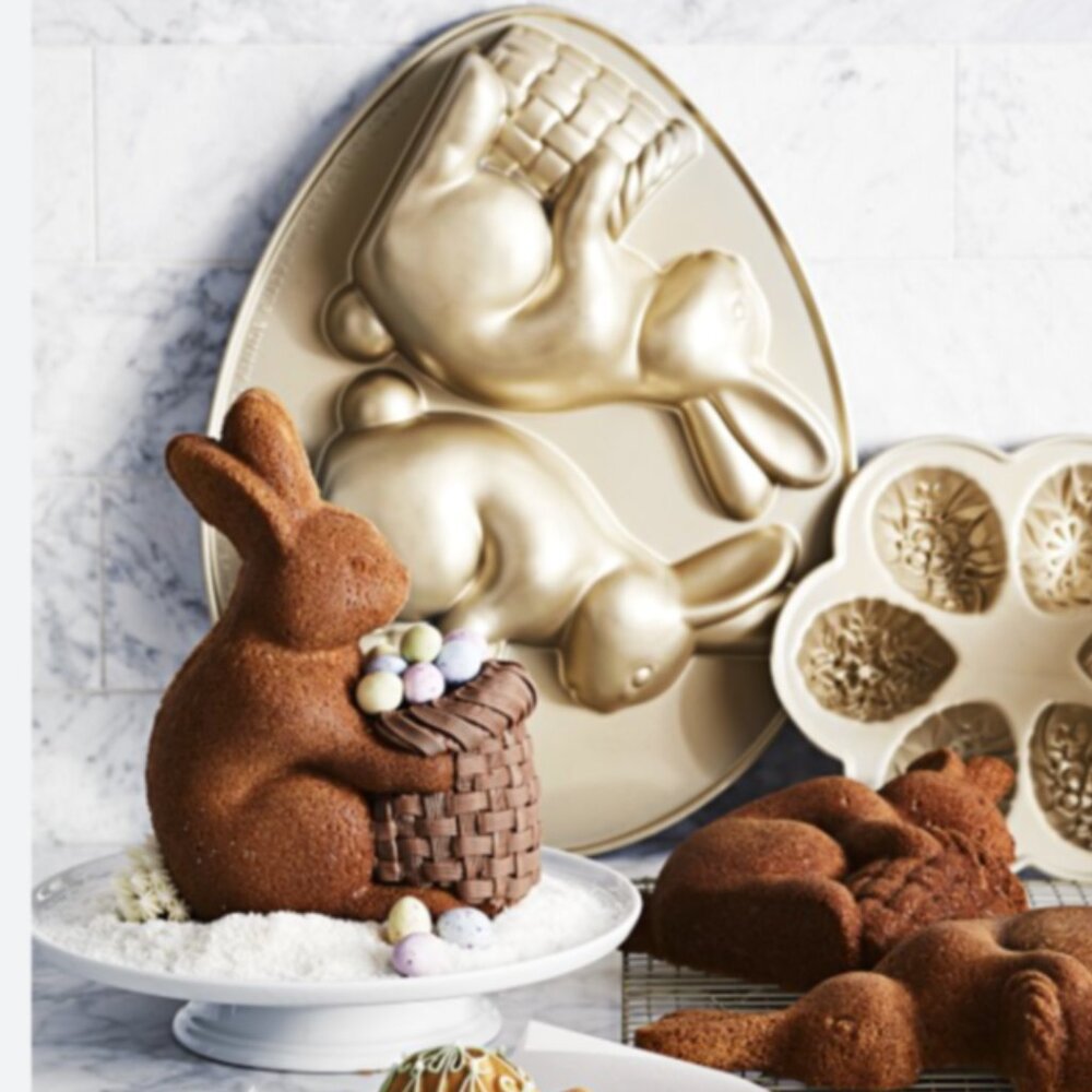 🍒 Nordic Ware Nonstick Cast Aluminum Easter Bunny Cake Pan Shape Mold